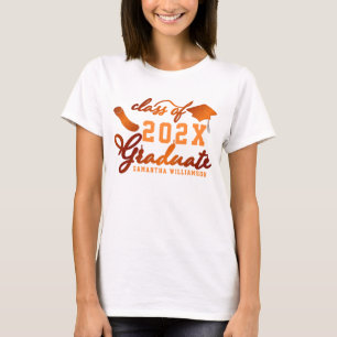 Douaneklasse van 2024 Afstuderen Oranje Afstuderen T-shirt