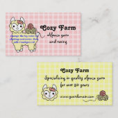 DOUANEKLEUR Alpaca Yarn Boerderij Roving Visitekaa Visitekaartje (Voorkant / Achterkant)