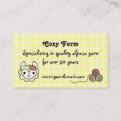 DOUANEKLEUR Alpaca Yarn Boerderij Roving Visitekaa Visitekaartje (Achterkant)