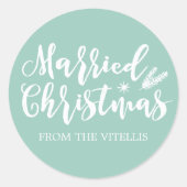 Douanekleur Getrouwde Kerst stickers (Voorkant)