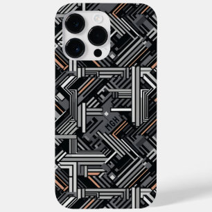 Douanemonogram Abstract Industrieel Patroon Case-Mate iPhone 14 Pro Max Hoesje