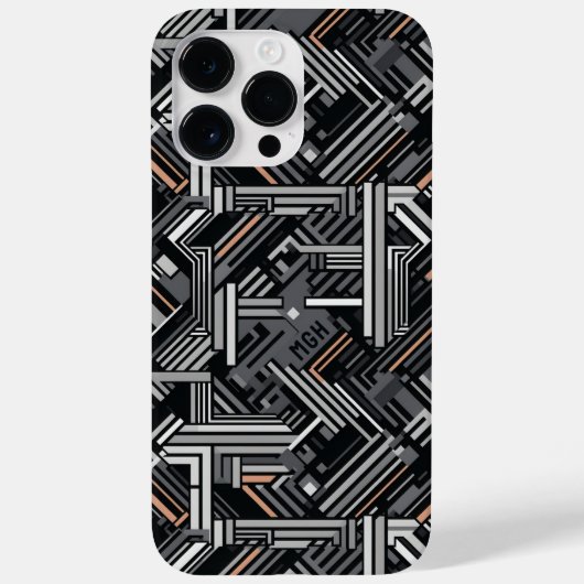 Douanemonogram Abstract Industrieel Patroon Case-Mate iPhone Case (Achterkant)