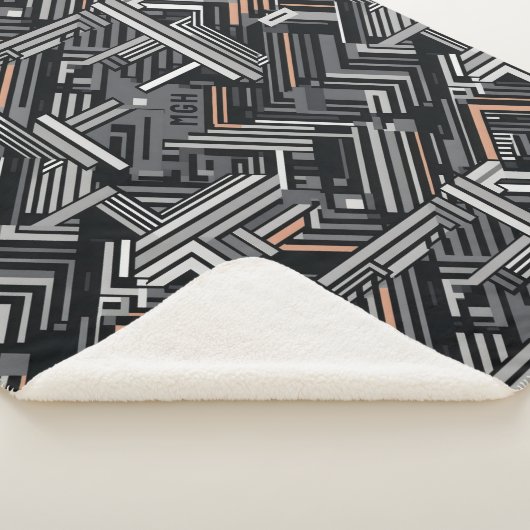 Douanemonogram Abstract Industrieel Patroon Sherpa Deken (3/4)