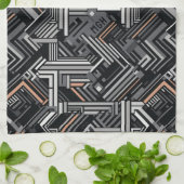 Douanemonogram Abstract Industrieel Patroon Theedoek (Gevouwen)