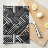 Douanemonogram Abstract Industrieel Patroon Theedoek (Quarter Fold)