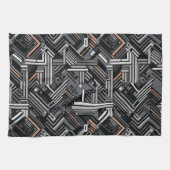 Douanemonogram Abstract Industrieel Patroon Theedoek (Horizontaal)