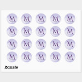 Douanemonogram en Naam Paarse en Witte Sticker (Vel)