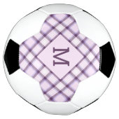 Douanemonogram & Naam Plaid/Tartanpatroon Voetbal (Gedraaid)
