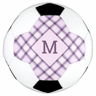 Douanemonogram & Naam Plaid/Tartanpatroon Voetbal