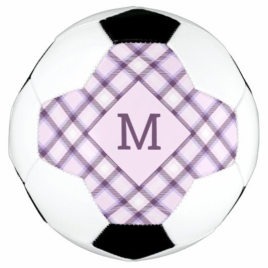 Douanemonogram & Naam Plaid/Tartanpatroon Voetbal (Voorkant)