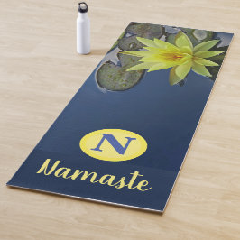 DOUANEMONOGRAM NAMASTE ZEN GEEL LOTUS YOGAMAT