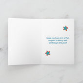 Douanenaam 6de Verjaardag Hip Hooray Kaart (Binnen)