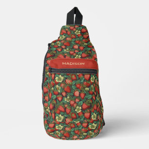 Douanenaam Aardbeien Patroon Sling Bag