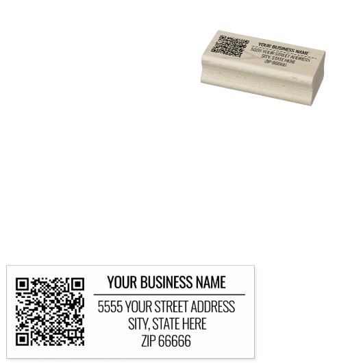 Douanenaam Adres QR Code Rubberzegel Rubberstempel (Gestempeld)