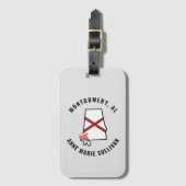 Douanenaam Alabama Vlag & Bloem Cornhole Set Bagagelabel (Voorkant (verticaal))