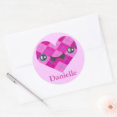 Douanenaam Argyle Kawaii Hart Sticker (Envelop)