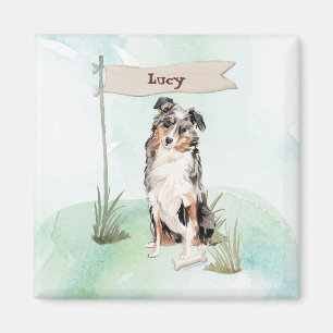 Douanenaam Australian Shepherd Pet Dog Magneet