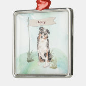 Douanenaam Australian Shepherd Pet Dog Metalen Ornament (Links)