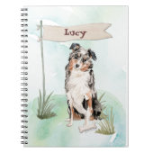 Douanenaam Australian Shepherd Pet Dog Notitieboek (Voorkant)