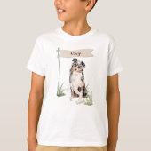Douanenaam Australian Shepherd Pet Dog T-shirt (Voorkant)