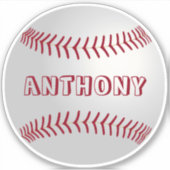 Douanenaam Baseball Muur Decal Sticker (Voorkant)