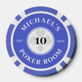 Douanenaam Blauw & Wit Las Vegas Denomination Poker Chips (Achterkant)