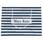 Douanenaam Blauw/Witte Strepen Groot Cadeauzakje (Voorkant)