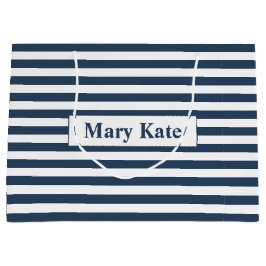 Douanenaam Blauw/Witte Strepen Groot Cadeauzakje