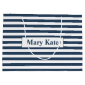 Douanenaam Blauw/Witte Strepen Groot Cadeauzakje (Achterkant)