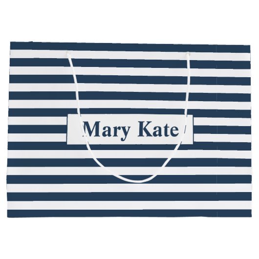 Douanenaam Blauw/Witte Strepen Groot Cadeauzakje (Achterkant)