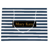 Douanenaam Blauw/Witte Strepen Groot Cadeauzakje (Voorkant)