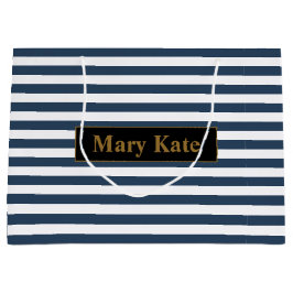 Douanenaam Blauw/Witte Strepen Groot Cadeauzakje