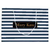 Douanenaam Blauw/Witte Strepen Groot Cadeauzakje (Achterkant)