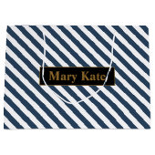 Douanenaam Blauw/Witte Strepen Groot Cadeauzakje (Voorkant)