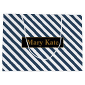 Douanenaam Blauw/Witte Strepen Groot Cadeauzakje (Achterkant)