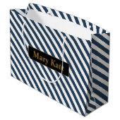Douanenaam Blauw/Witte Strepen Groot Cadeauzakje (Achterkant Gekanteld)