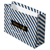 Douanenaam Blauw/Witte Strepen Groot Cadeauzakje (Voorkant Gekanteld)