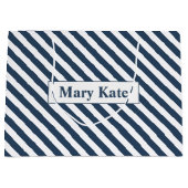 Douanenaam Blauw/Witte Strepen Groot Cadeauzakje (Voorkant)