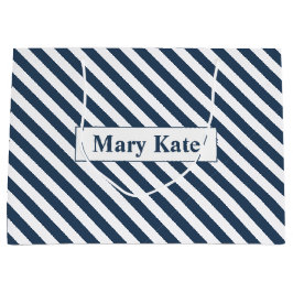 Douanenaam Blauw/Witte Strepen Groot Cadeauzakje