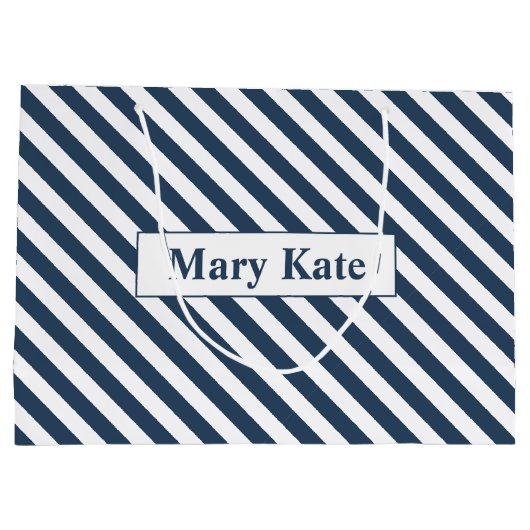 Douanenaam Blauw/Witte Strepen Groot Cadeauzakje (Achterkant)