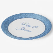 Douanenaam Blauwe Glitter 9"Document Borden Papieren Bordje (Gekanteld)