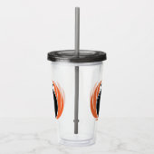 Douanenaam Bowling Bal met Vlammen Acryl Drinkbeker (Rechts)