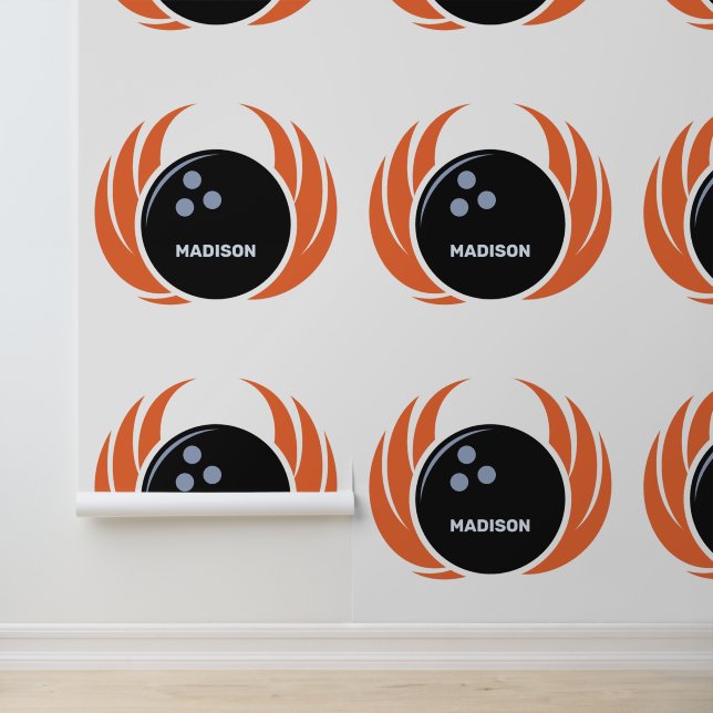 Douanenaam Bowling Bal met Vlammen Behang (Applicatie)
