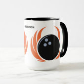 Douanenaam Bowling Bal met Vlammen Mok (Voorkant rechts)