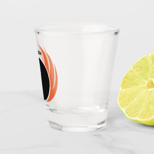 Douanenaam Bowling Bal met Vlammen Shot Glas (Rechts)