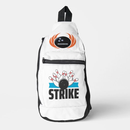 Douanenaam Bowling Bal met Vlammen Sling Bag (Voorkant)