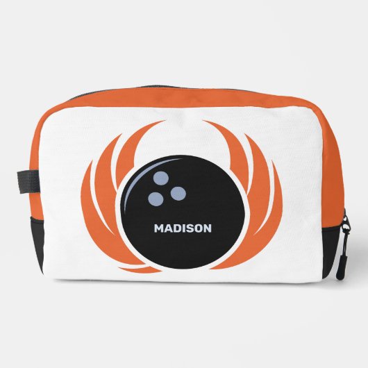 Douanenaam Bowling Bal met Vlammen Toilettasje (Voorkant)