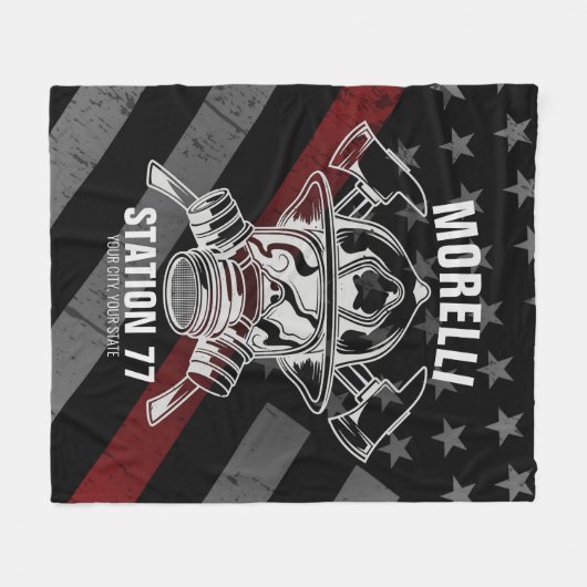 Douanenaam Brandweerpost Fleece Deken (Voorkant (Horizontaal))