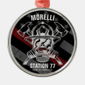 Douanenaam Brandweerpost Metalen Ornament (Voorkant)