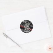 Douanenaam Brandweerpost Ronde Sticker (Envelop)
